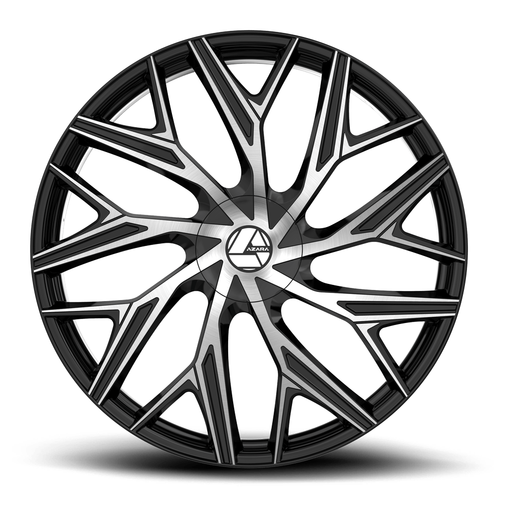 22×9.5 AZARA WHEELS AZA-527 GLOSS BLACK MACHINED