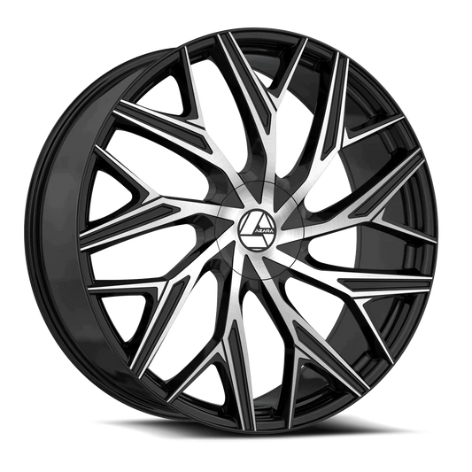 22×8.5 AZARA WHEELS AZA-527 GLOSS BLACK MACHINED