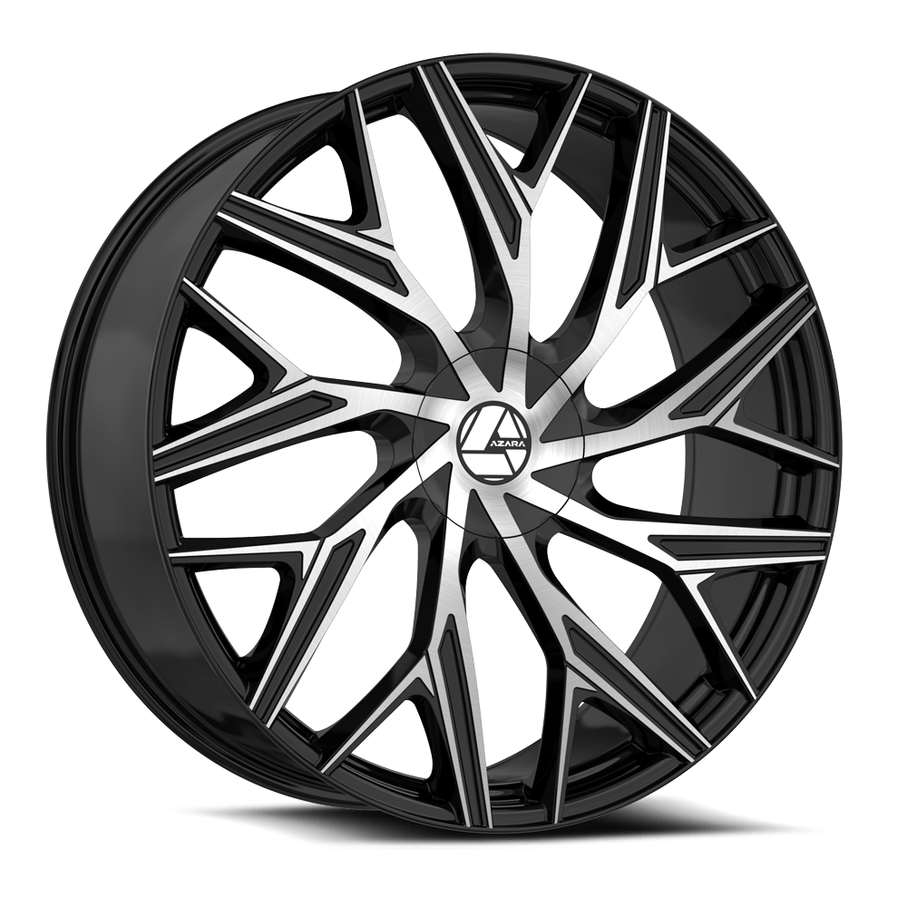 22×9.5 AZARA WHEELS AZA-527 GLOSS BLACK MACHINED