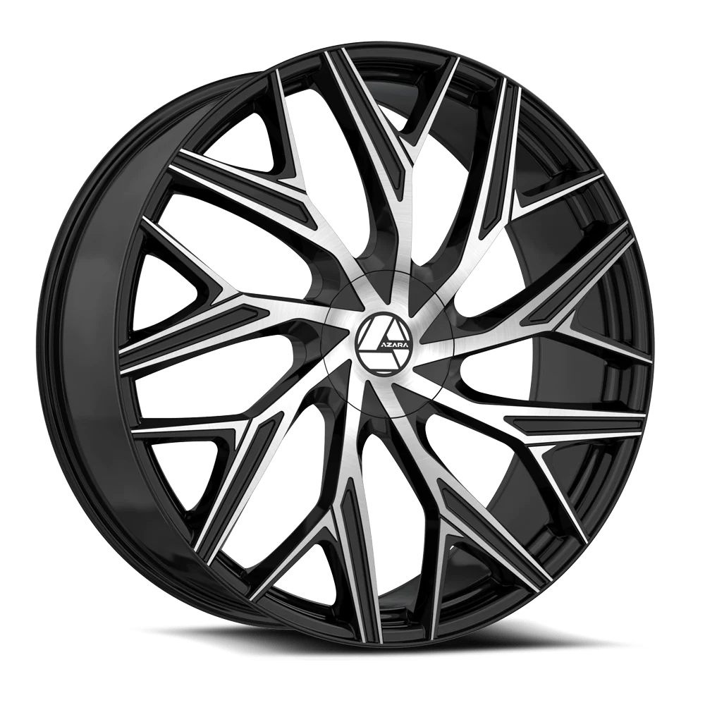 22×8.5 AZARA WHEELS AZA-527 GLOSS BLACK MACHINED