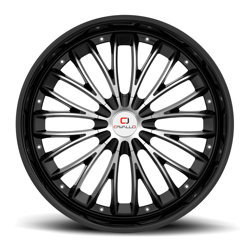 20×8.5 CAVALLO WHEELS CLV-42 GLOSS BLACK MACHINED