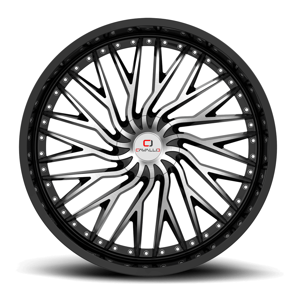 24×9 CAVALLO WHEELS CLV-43 GLOSS BLACK MACHINED