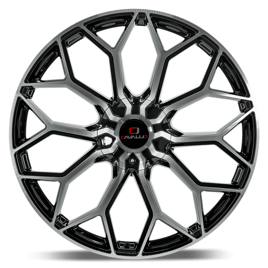 18×8.0 CAVALLO WHEELS CLV-44 GLOSS BLACK MACHINED