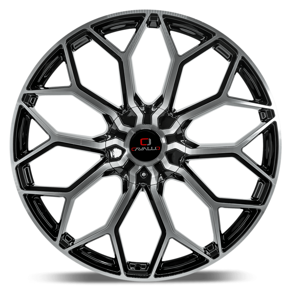 22×8.5 CAVALLO WHEELS CLV-44 GLOSS BLACK MACHINED