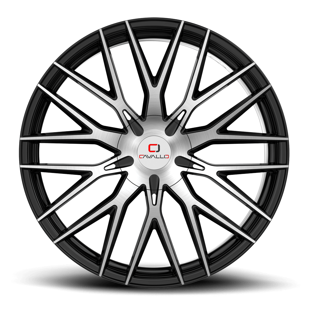 18" CAVALLO WHEELS CLV-45 GLOSS BLACK MACHINED