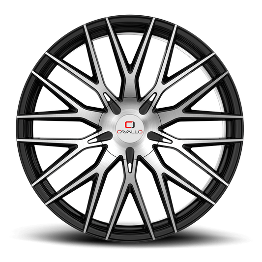 18×8.0 CAVALLO WHEELS CLV-45 GLOSS BLACK MACHINED