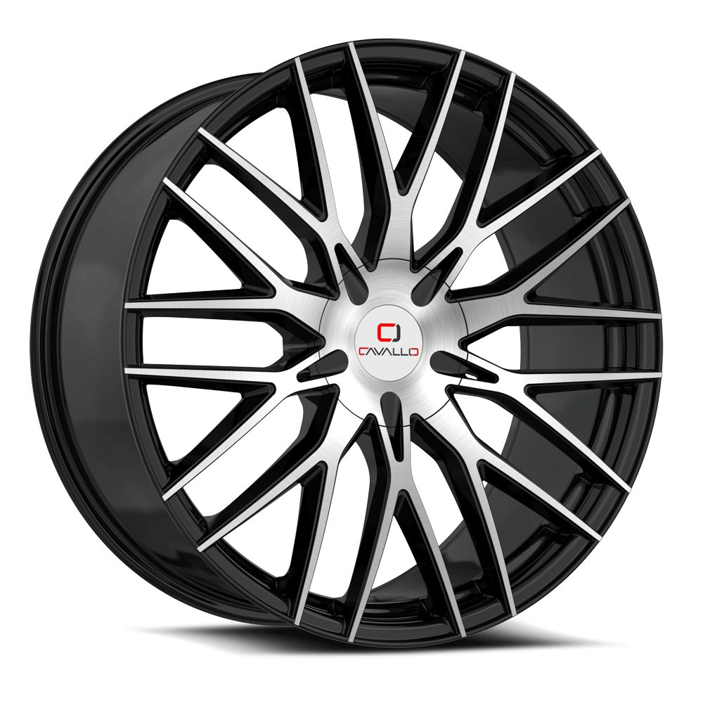 18" CAVALLO WHEELS CLV-45 GLOSS BLACK MACHINED