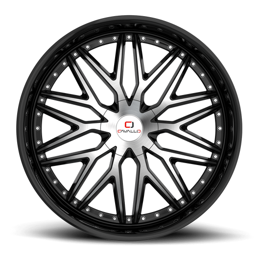 18×8.0 CAVALLO WHEELS CLV-46 GLOSS BLACK MACHINED