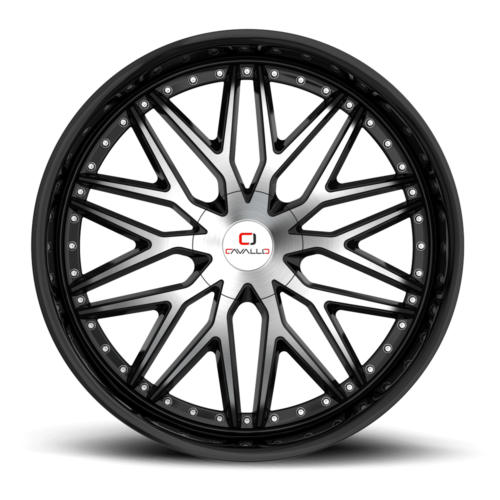 24×9 CAVALLO WHEELS CLV-46 GLOSS BLACK MACHINED