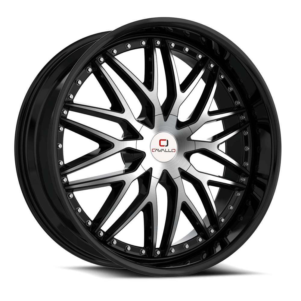 24×9 CAVALLO WHEELS CLV-46 GLOSS BLACK MACHINED