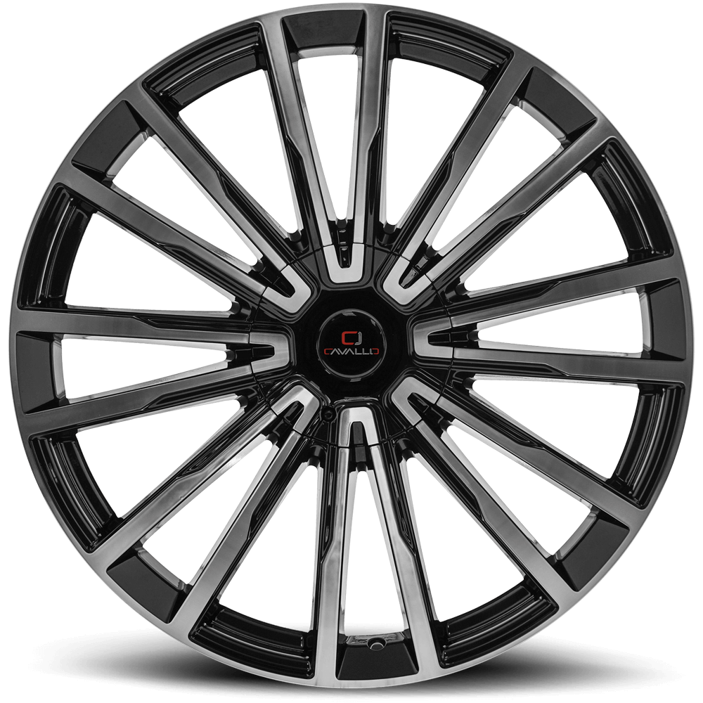 22" CAVALLO WHEELS CLV-47 GLOSS BLACK MACHINED