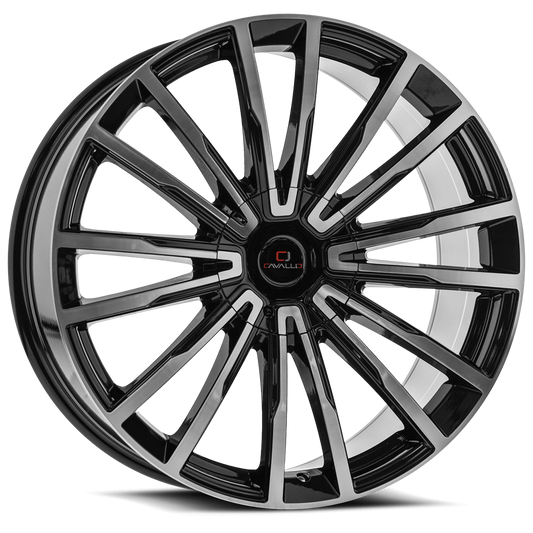 20×8.5 CAVALLO WHEELS CLV-47 GLOSS BLACK MACHINED