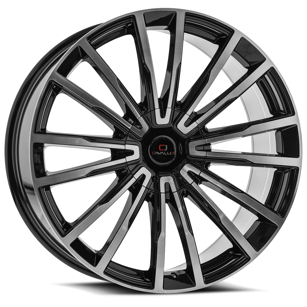 22" CAVALLO WHEELS CLV-47 GLOSS BLACK MACHINED