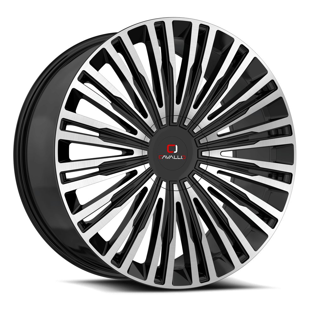 20" CAVALLO WHEELS CLV-48 GLOSS BLACK MACHINED