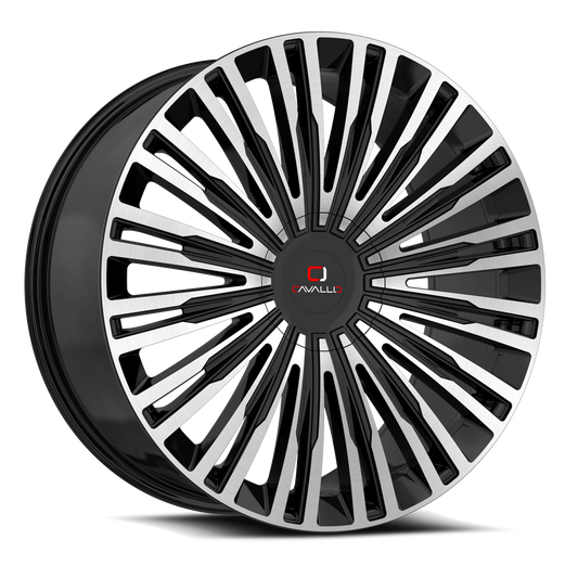 20" CAVALLO WHEELS CLV-48 GLOSS BLACK MACHINED