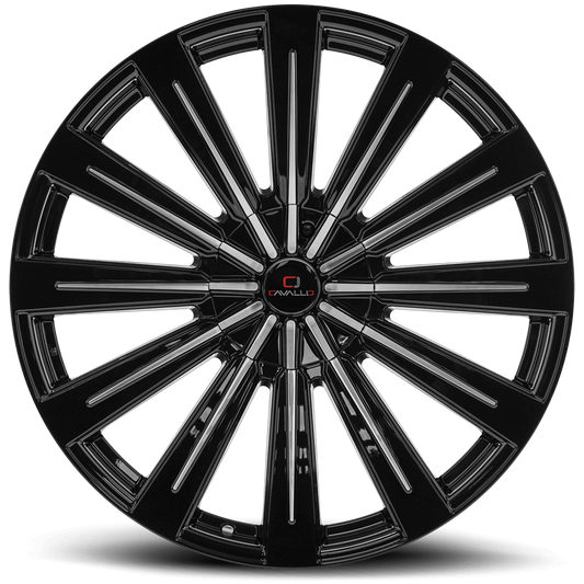20" CAVALLO WHEELS CLV-49 GLOSS BLACK MACHINED