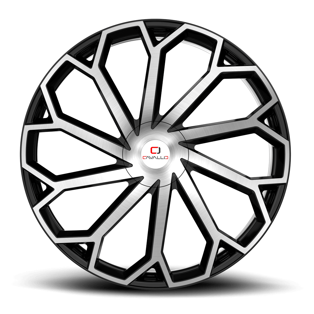 22×8.5 CAVALLO WHEELS CLV-51 GLOSS BLACK MACHINED