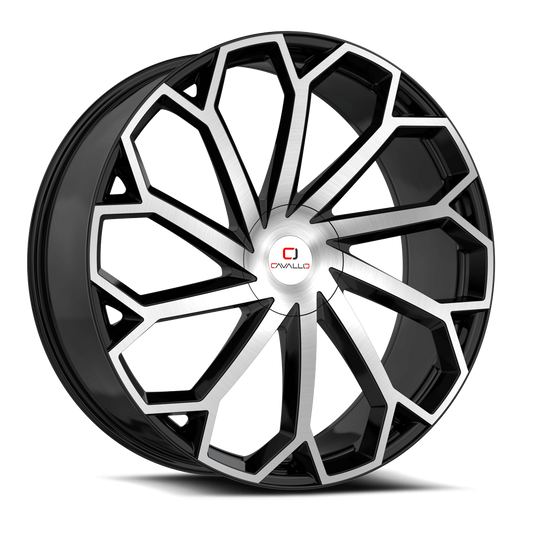 22" CAVALLO WHEELS CLV-51 GLOSS BLACK MACHINED