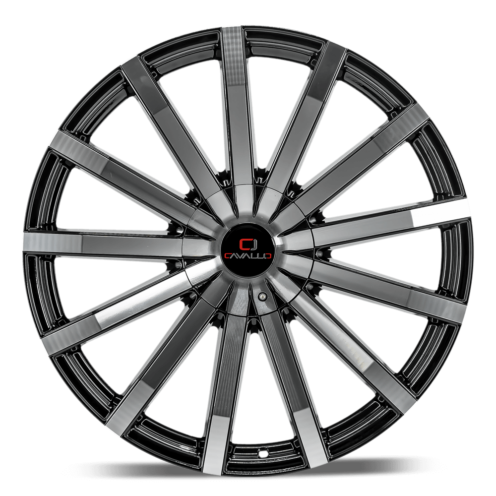 24" CAVALLO WHEELS CLV-52 GLOSS BLACK MACHINED