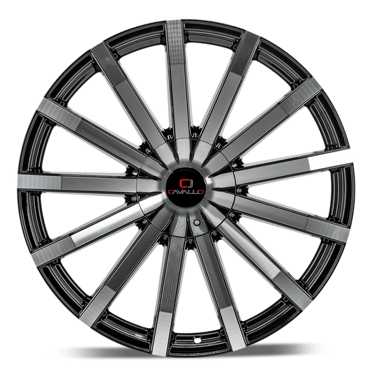 20" CAVALLO WHEELS CLV-52 GLOSS BLACK MACHINED