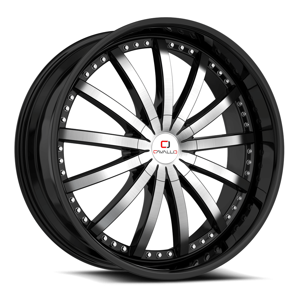 20" CAVALLO WHEELS CLV-53 GLOSS BLACK MACHINED