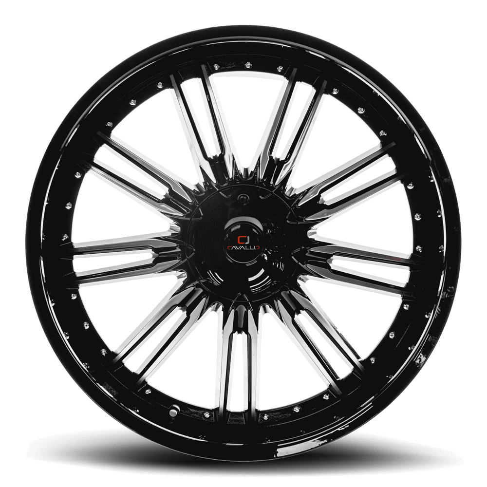 20" CAVALLO WHEELS CLV-54 GLOSS BLACK MACHINED
