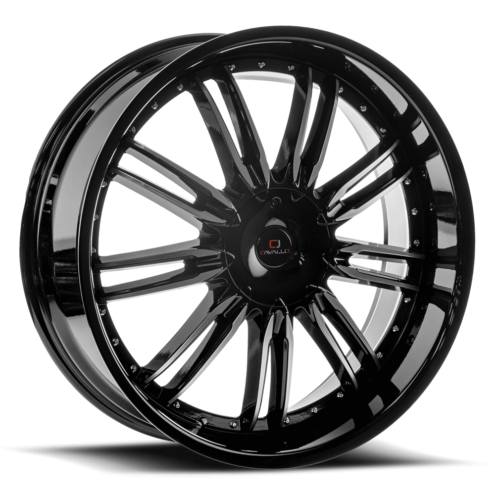 20" CAVALLO WHEELS CLV-54 GLOSS BLACK MACHINED