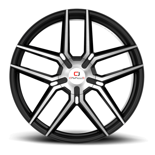 18×8.0 CAVALLO WHEELS CLV-55 GLOSS BLACK MACHINED