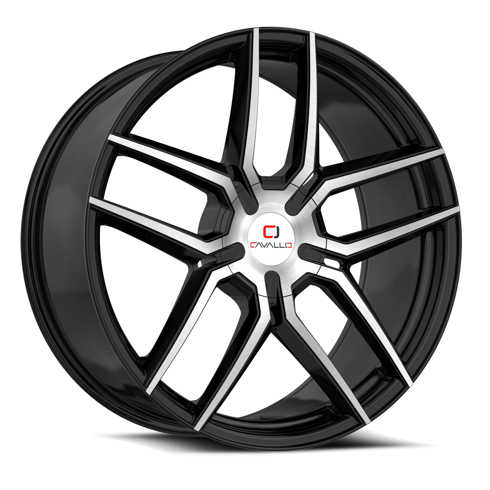 18×8.0 CAVALLO WHEELS CLV-55 GLOSS BLACK MACHINED