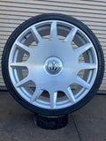 26" Massiv 927 CEO Silver Brushed Face w/ Floating Cap Wrapped In 295/30R26 Lexani Tires  Wheel and Tire Package