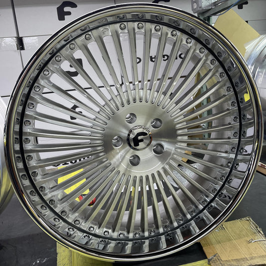 24" Forgiato Trimestre For 1972 Chevrolet Chevelle Brushed Face Chrome Lip