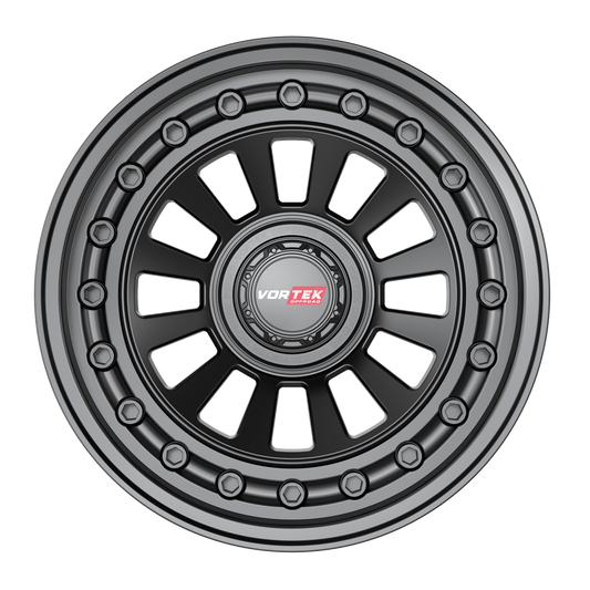 17×9 VORTEK WHEELS VRD-702 MATTE BLACK