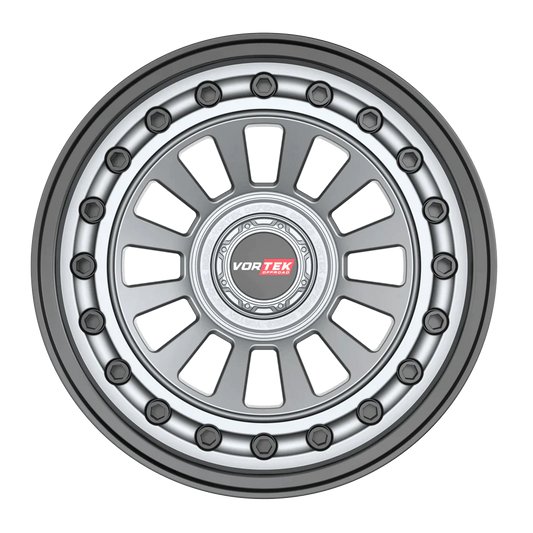 20×9.5 VORTEK WHEELS VRD-702 MATTE GUNMETAL BLACK BOLTS