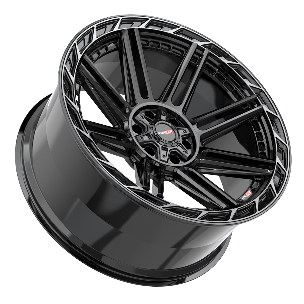 20X10 VORTEK WHEELS VRP-501 BLACK DIAMOND CUT RING W/ DARK TINT