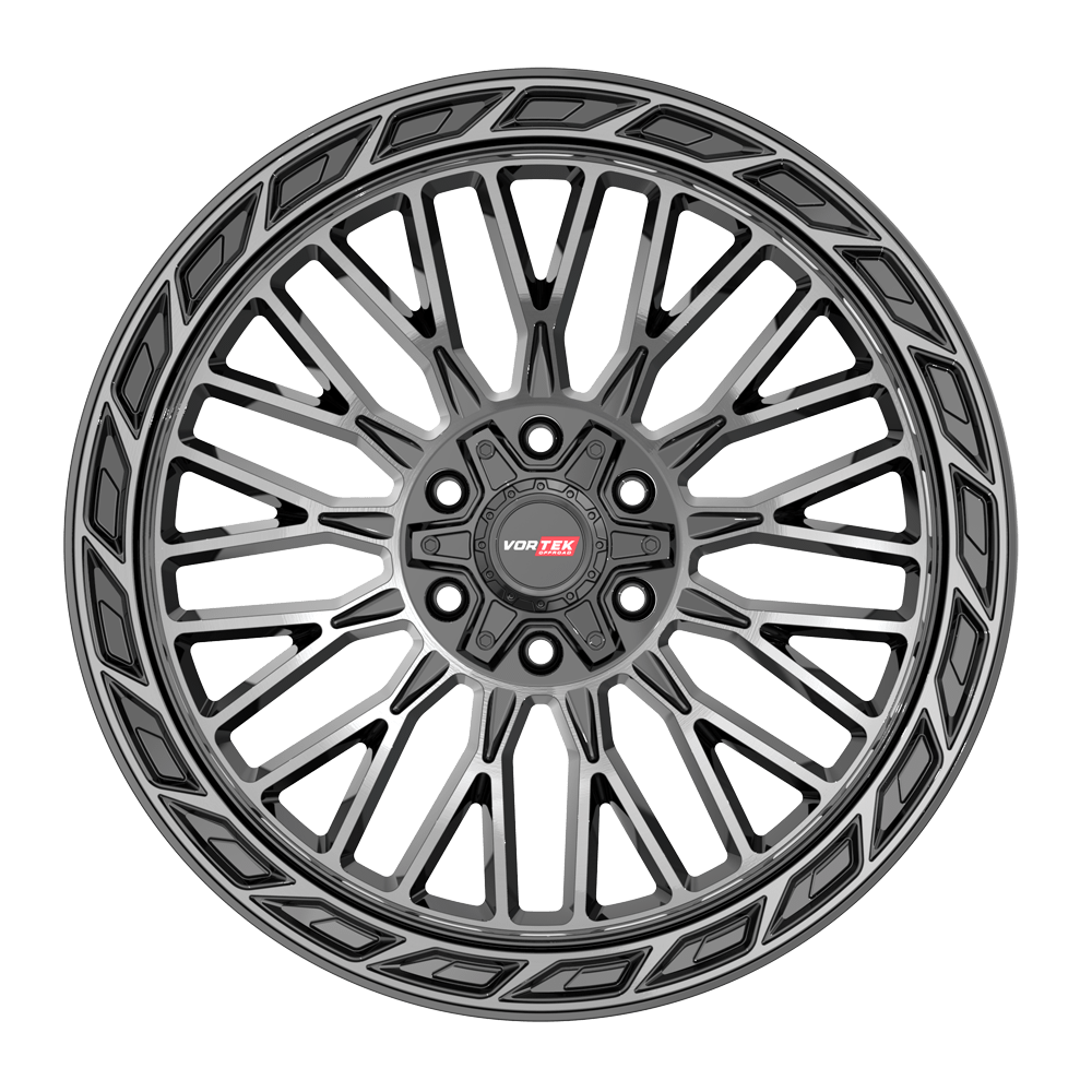 20X10 VORTEK WHEELS VRP-502 BLACK DIAMOND CUT W/ DARK TINT