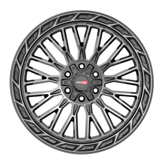 22X10 VORTEK WHEELS VRP-502 BLACK DIAMOND CUT W/ DARK TINT