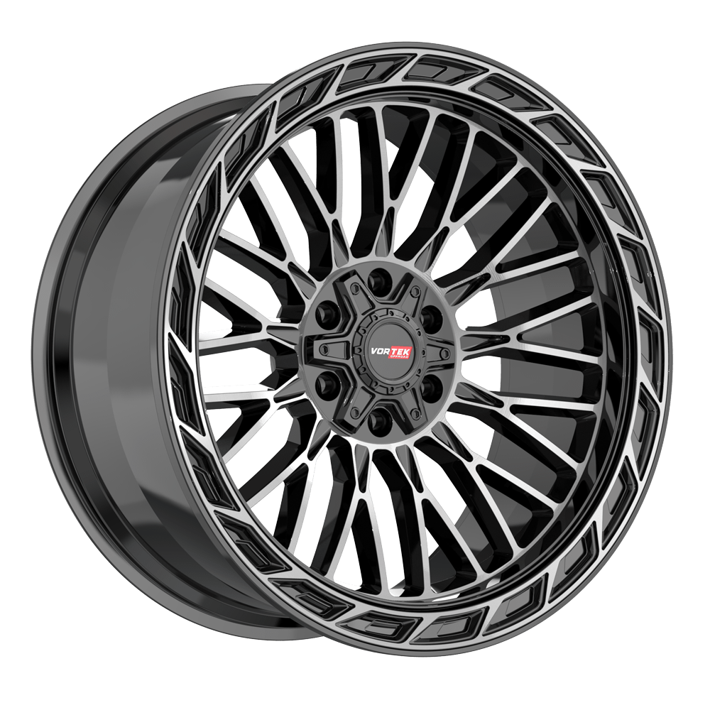 20X10 VORTEK WHEELS VRP-502 BLACK DIAMOND CUT W/ DARK TINT