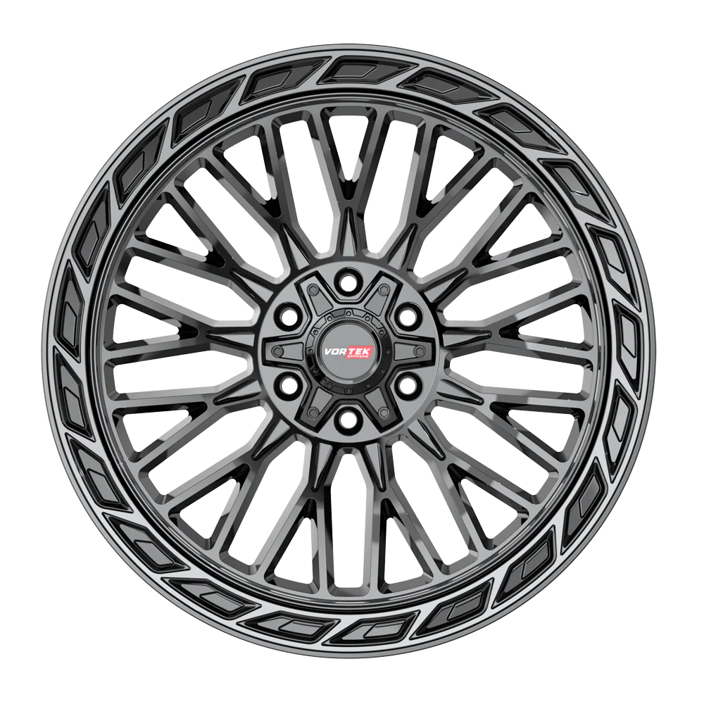 20×9 VORTEK WHEELS VRP-502 BLACK DIAMOND CUT RING W/ DARK TINT