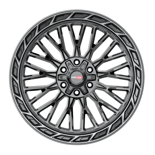 20×9 VORTEK WHEELS VRP-502 BLACK DIAMOND CUT RING W/ DARK TINT