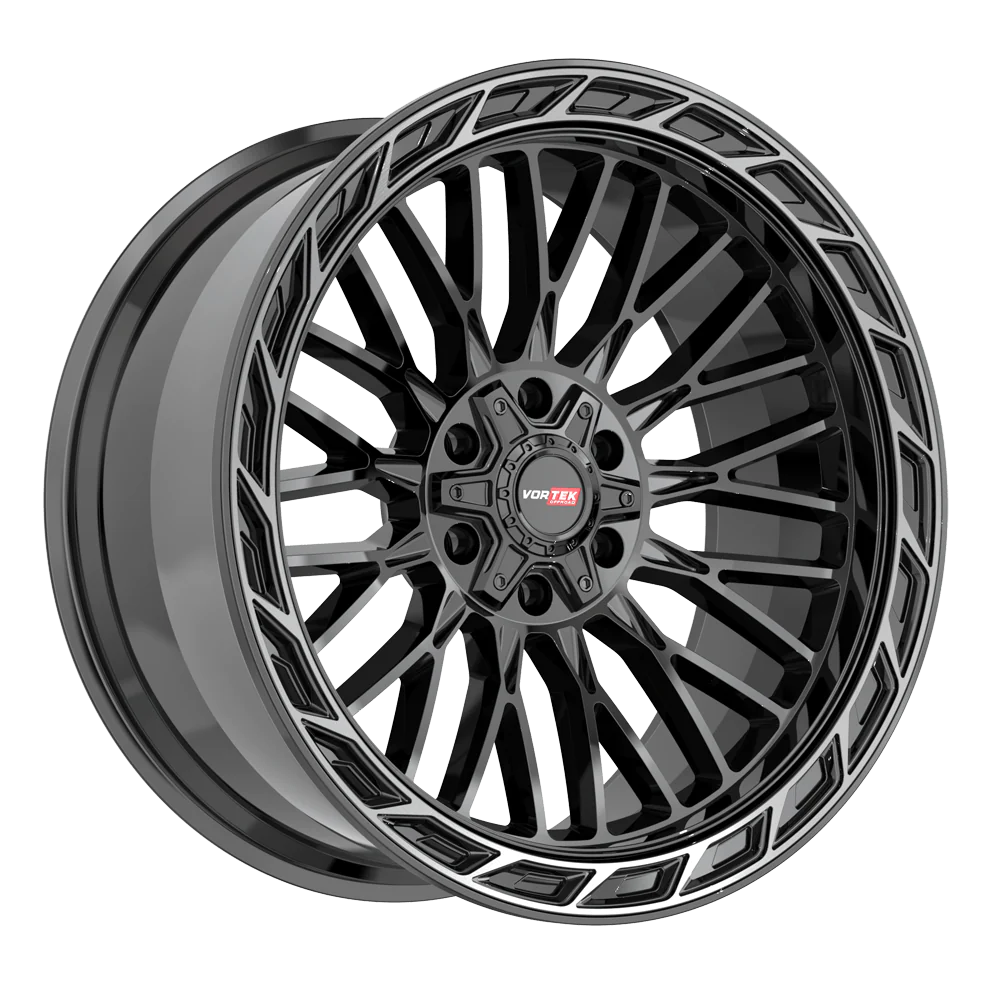 20×9 VORTEK WHEELS VRP-502 BLACK DIAMOND CUT RING W/ DARK TINT