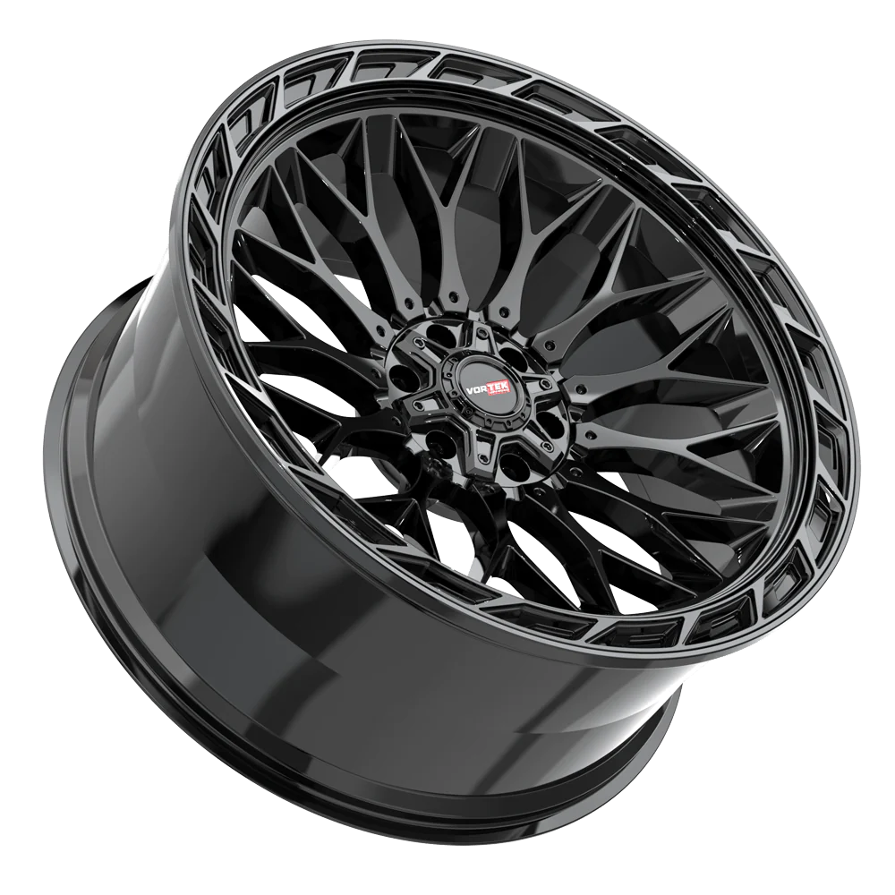 22X10 VORTEK WHEELS VRP-503 BLACK DIAMOND CUT RING W/ DARK TINT