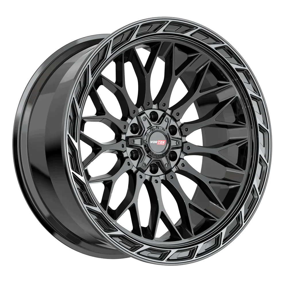 24×11 VORTEK WHEELS VRP-503 BLACK DIAMOND CUT RING W/ DARK TINT