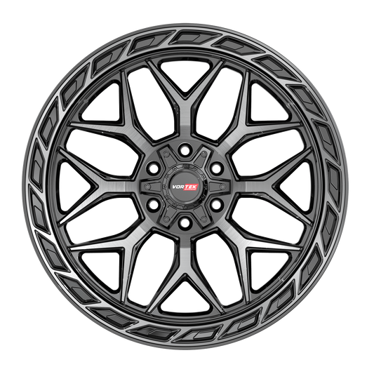 20X10 VORTEK WHEELS VRP-504 BLACK DIAMOND CUT W/ DARK TINT