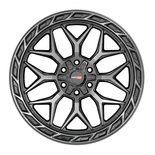 20×9 VORTEK WHEELS VRP-504 BLACK DIAMOND CUT W/ DARK TINT