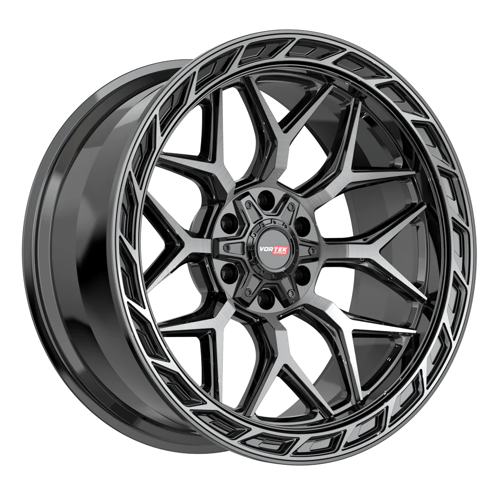 20×9 VORTEK WHEELS VRP-504 BLACK DIAMOND CUT W/ DARK TINT