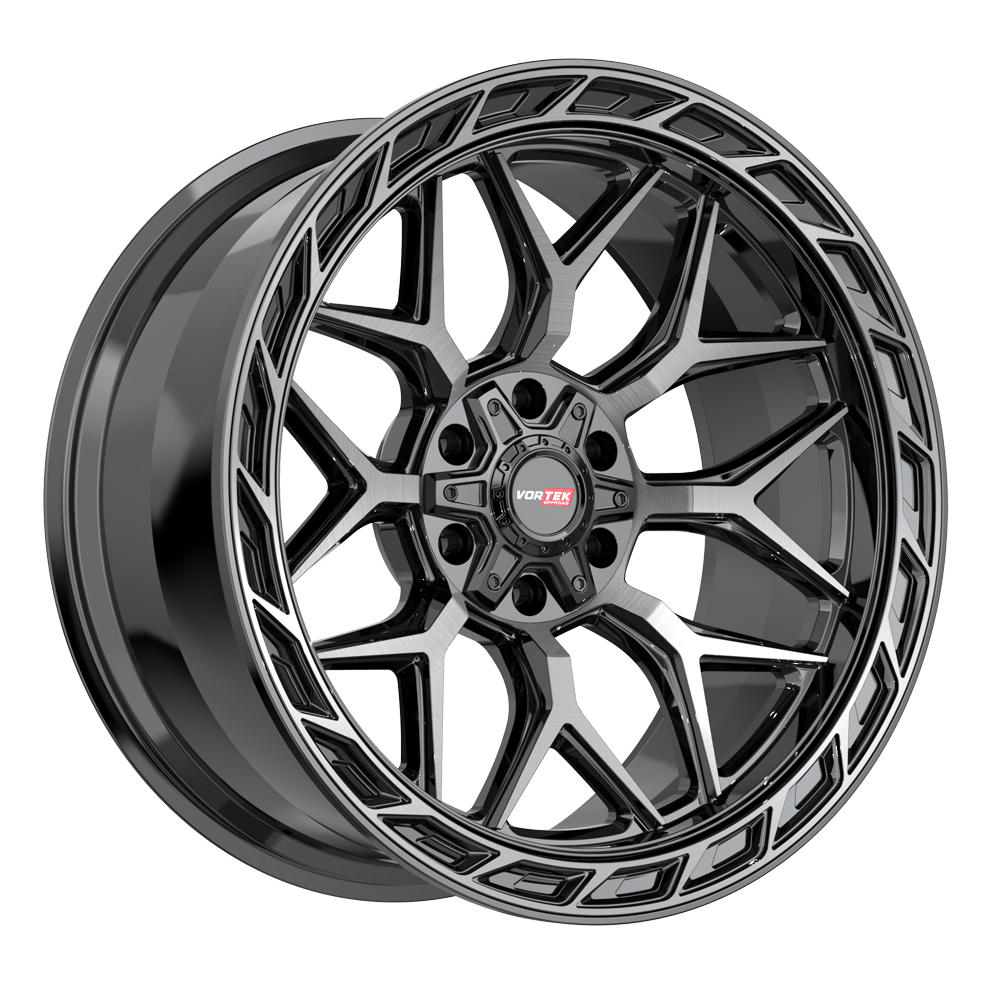 20X10 VORTEK WHEELS VRP-504 BLACK DIAMOND CUT W/ DARK TINT