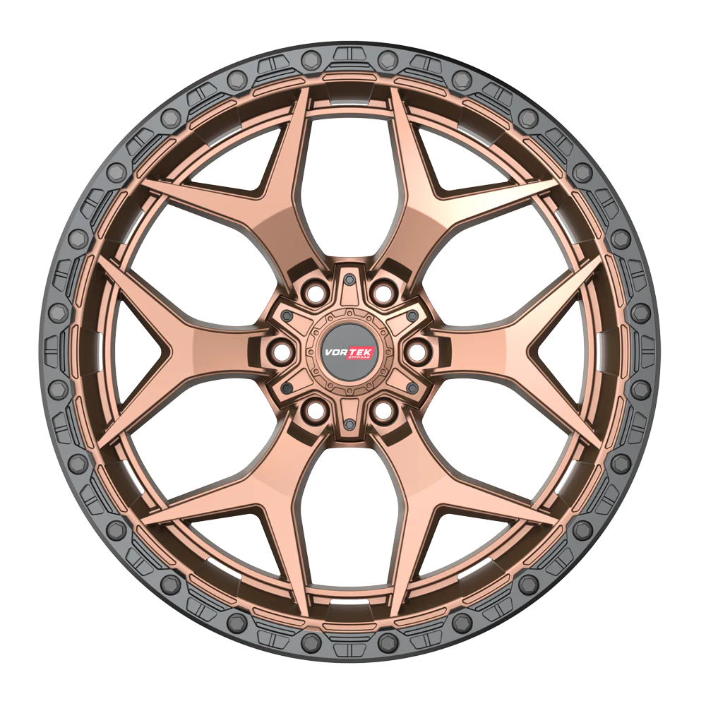 18×9 VORTEK WHEELS VRT-603 MATTE BRONZE BLACK BEAD RING