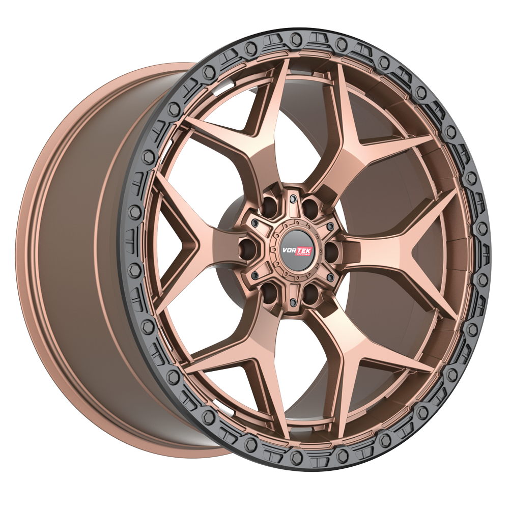 17×9 VORTEK WHEELS VRT-603 MATTE BRONZE BLACK BEAD RING