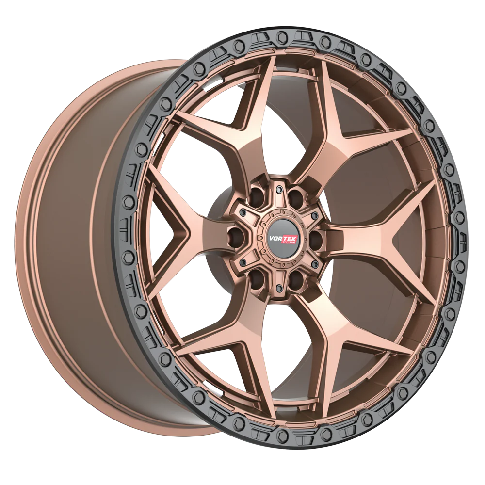 18×9 VORTEK WHEELS VRT-603 MATTE BRONZE BLACK BEAD RING