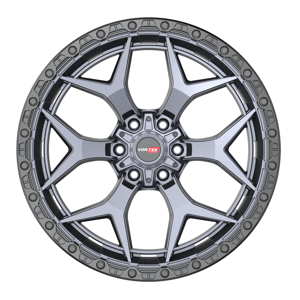 17×9 VORTEK WHEELS VRT-603  MATTE TITANIUM BLACK BEAD RING